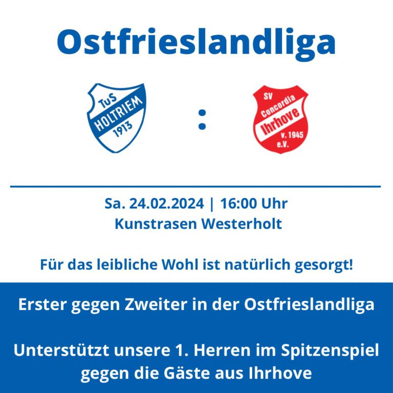 Mehr über den Artikel erfahren Topspiel in der Ostfrieslandliga