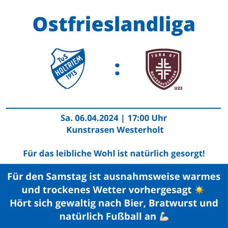 Mehr über den Artikel erfahren Heimspiel gegen TuRa 07 U23